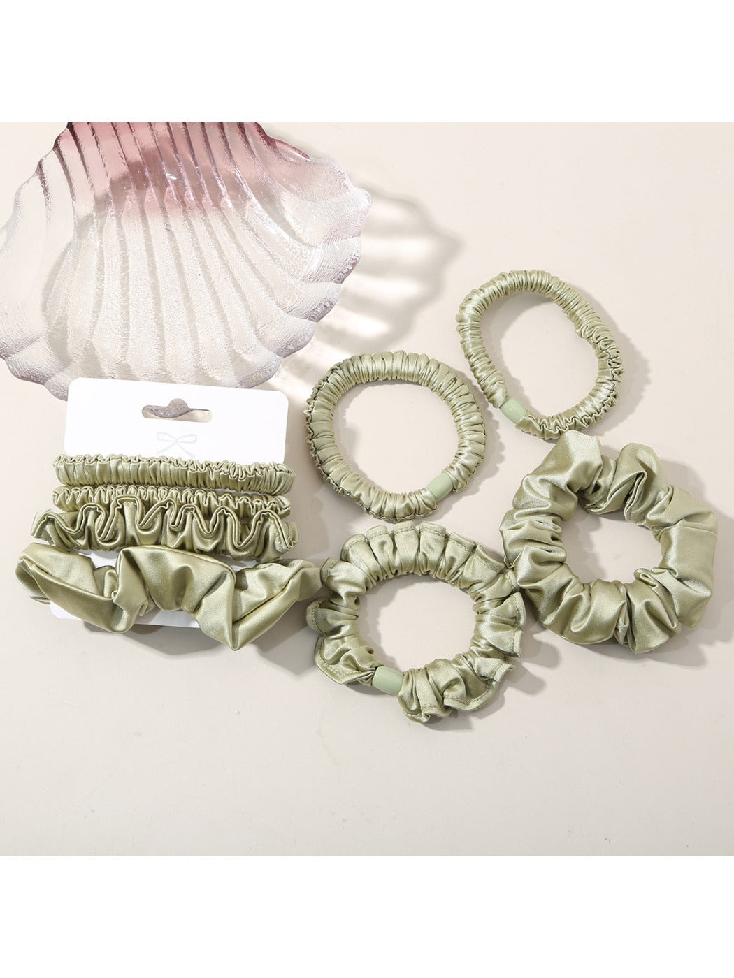 Gifty - Pastel Ruffled Hair Ties Set