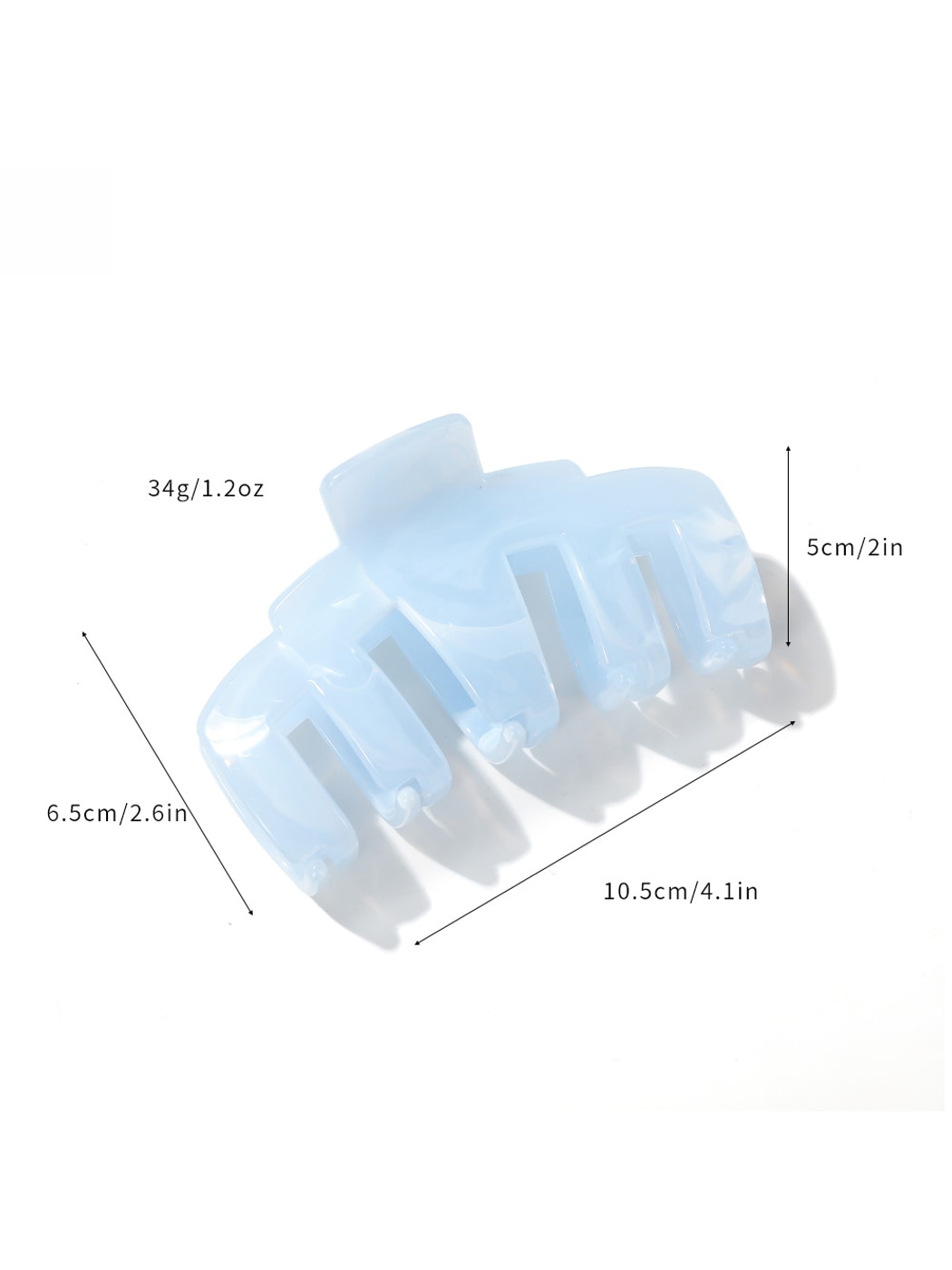 Beau - Marbled Finish Plastic Shark Style Claw Clip