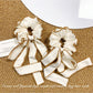 Gifty - Elegant Beige Scrunchie with Khaki Trim