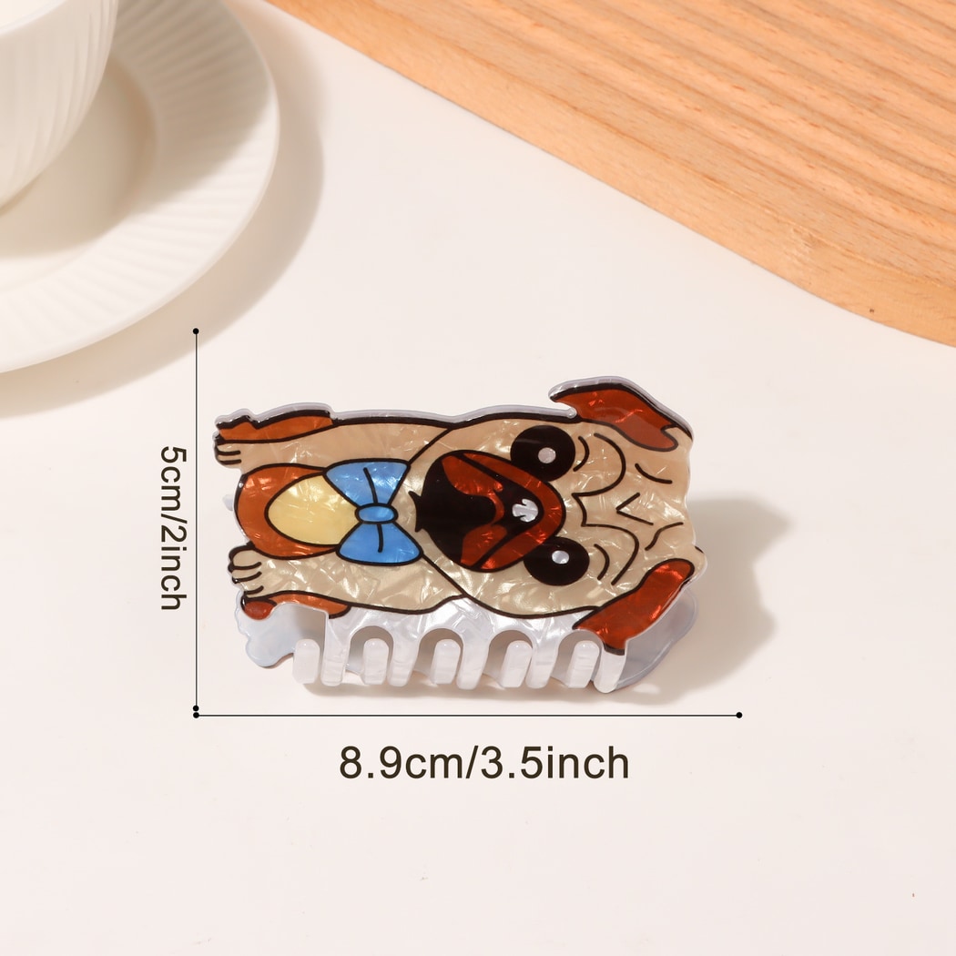 Beau - Brown Cartoon Dog Shape Claw Clip
