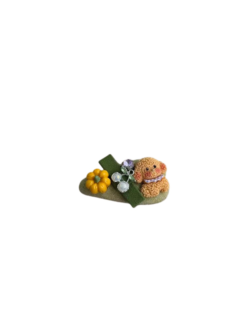 Beau - Cute Dog Motif Embellished Covered Hair Clip