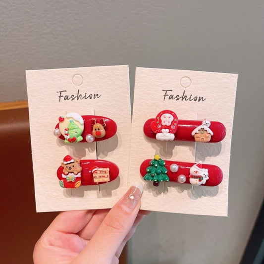 Beau - Cute Christmas Style Cartoon Hair Clip Set