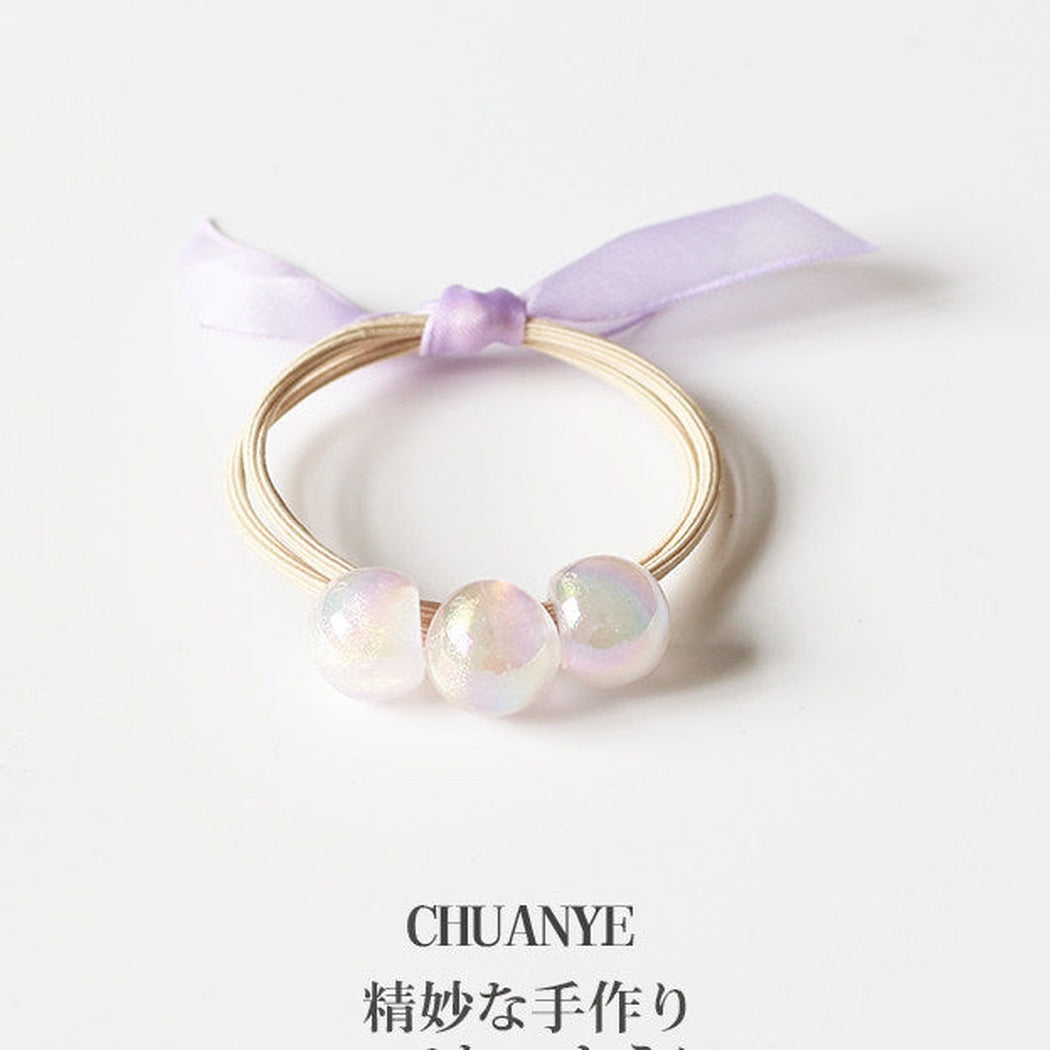 Iridescent Bead Hair Tie Collection variant image