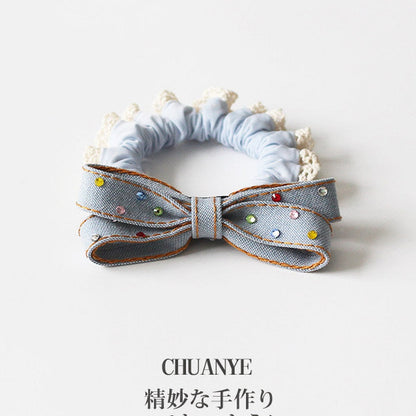 Blue Bow Crystal Hair Tie Set variant image