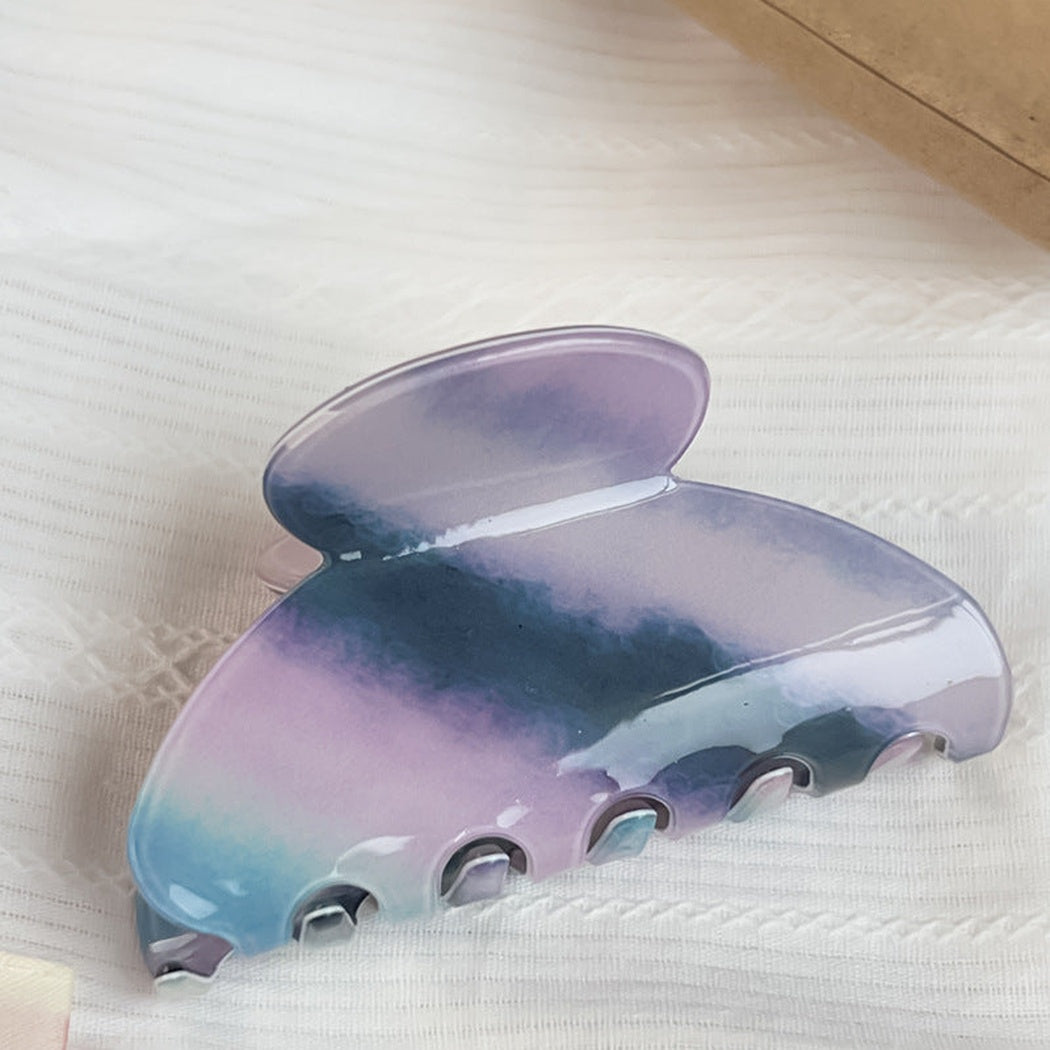 Blue and purple striped hair claw clip
