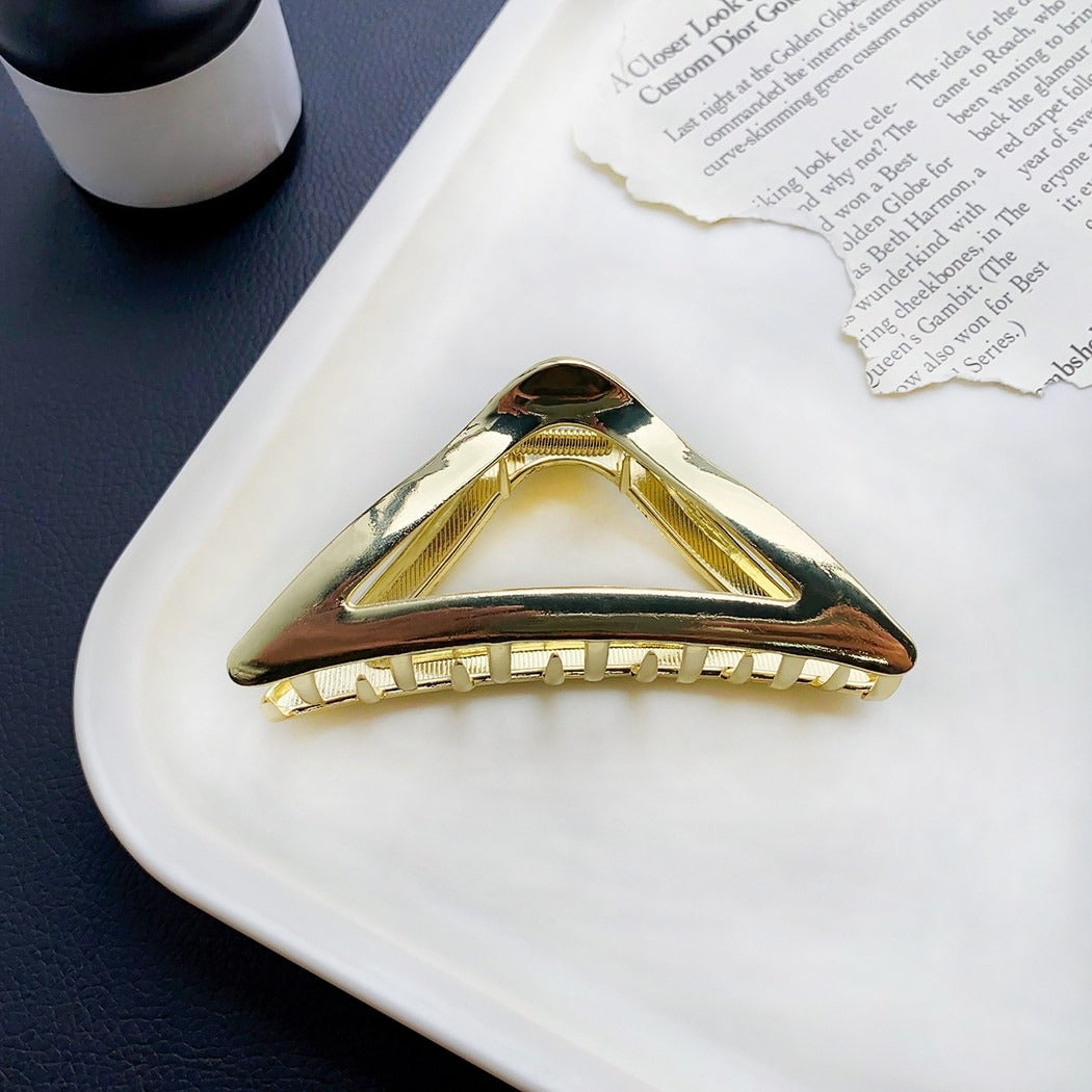 Beau - Cool Toned Geometric Line Elegant Claw Clip