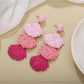 Earedge - Bohemian Shell Raffia Woven Drop Earrings