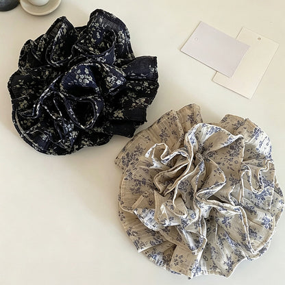 Gifty - Vintage Double Layer Floral Print Scrunchie