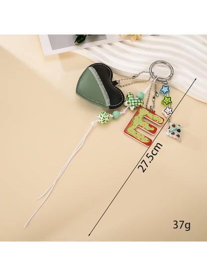 Keypus - Two Tone Heart Letter Bag Charm Keychain