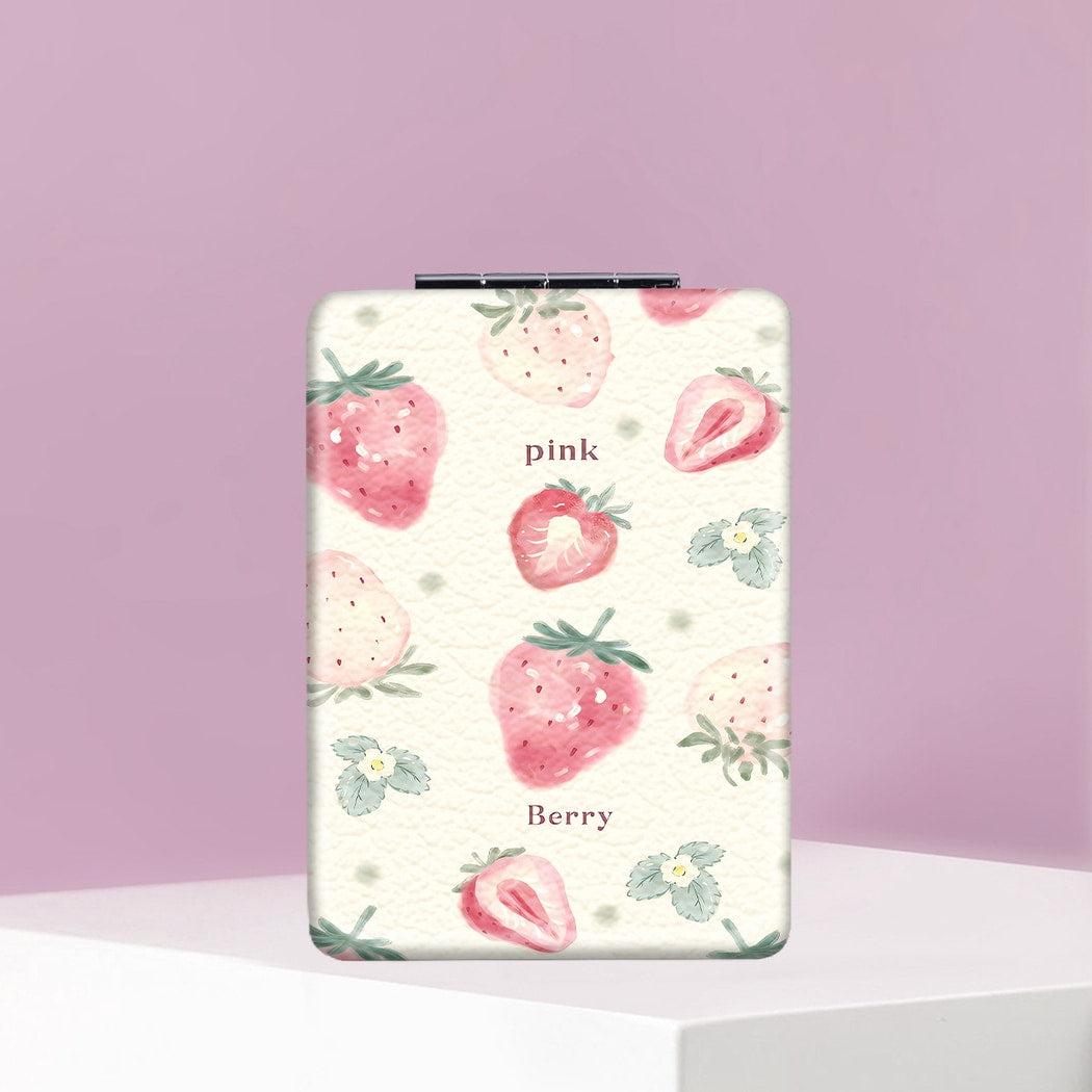Mirroray - Cartoon Fruit Print Handheld Makeup Mirror