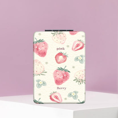 Mirroray - Cartoon Fruit Print Handheld Makeup Mirror