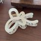 Beau - Striped Acetate Look Flower Claw Clip