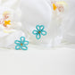 Earedge - Floral Earrings In Blue Seed Beads