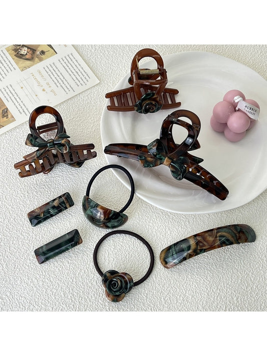 Beau - Retro Hair Clip Hair Tie And Claw Clip