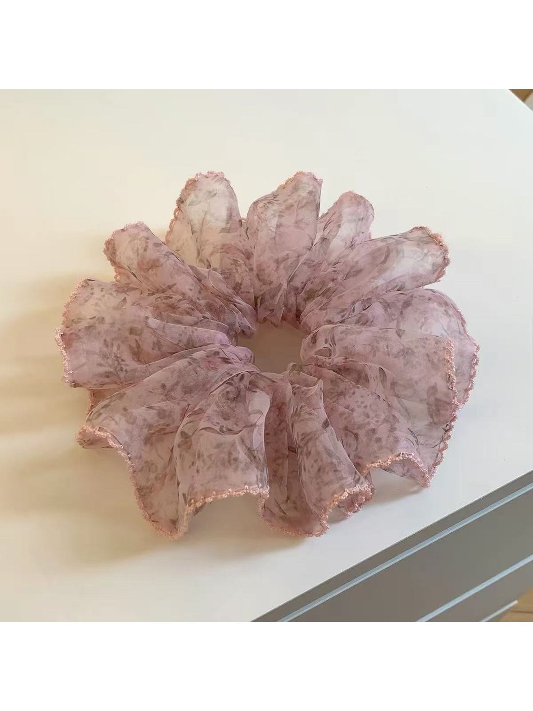 Gifty - Vintage Floral Polyester Ponytail Scrunchie