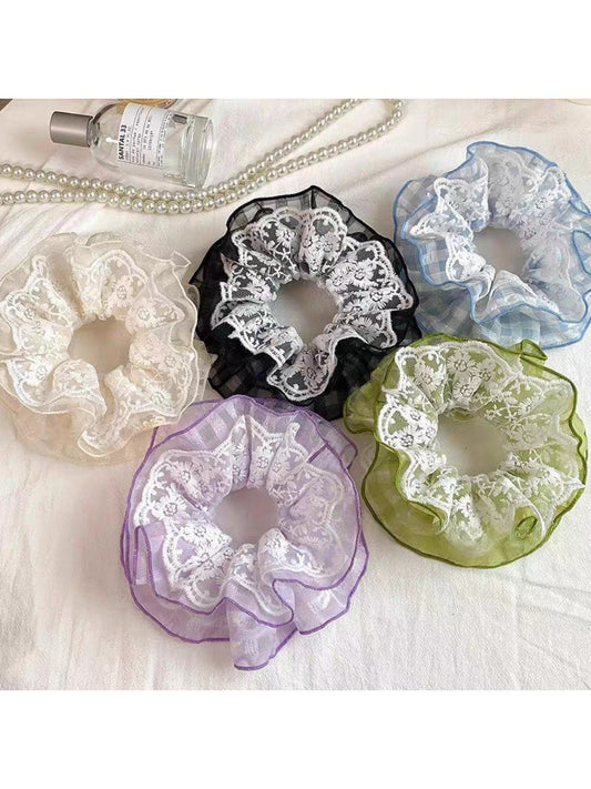 Gifty - Plaid Bow Lace Hair Ties