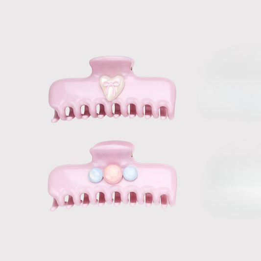 Beau - Pink Rounded Jelly Finish Claw Clip