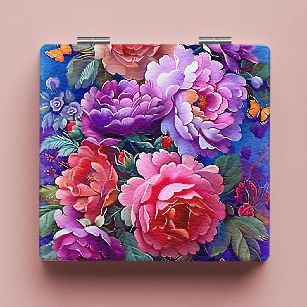Mirroray - Portable Cartoon Floral Tabletop Makeup Mirror