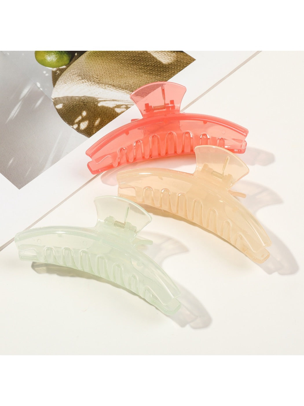 Beau - Straight-Shaped Jelly-Colored Hair Clip