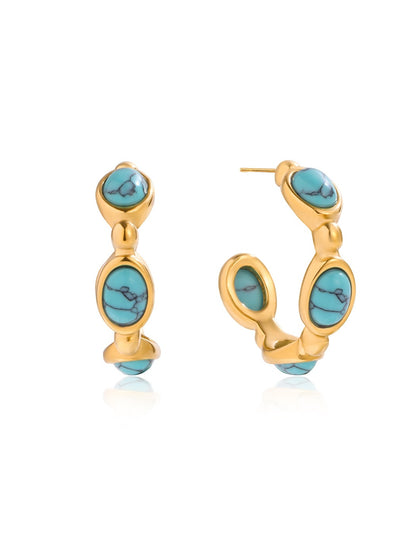 Earedge - Elegant C Shaped Hoop Earrings