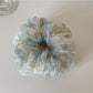 Gifty - Sheer Floral Print Voluminous Polyester Scrunchie