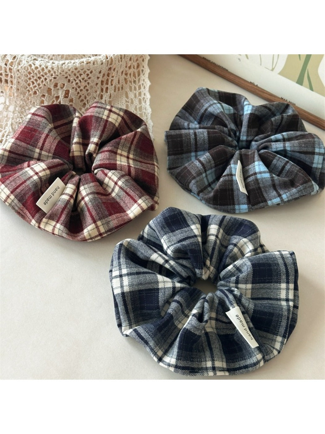 Gifty - Preppy Style Retro Plaid Scrunchie