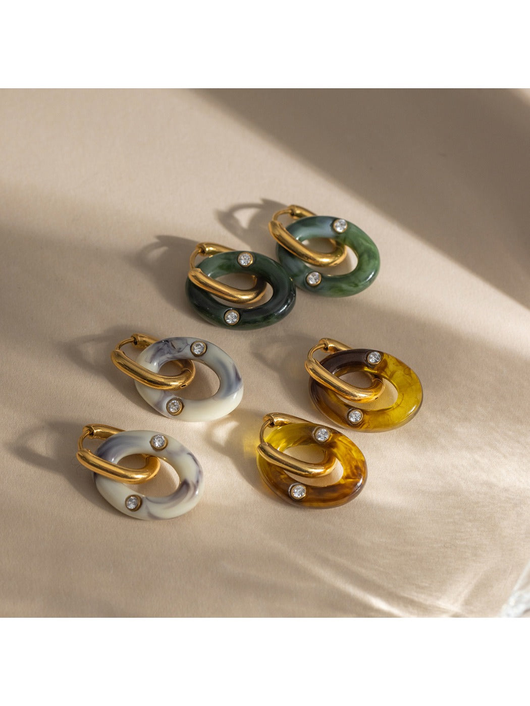 Earedge - Vintage Ombré Hoop Drop Earrings