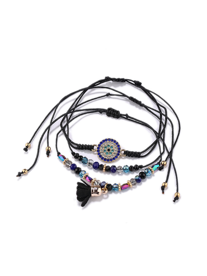 Lovra - Bohemian Beaded Flower Pendant Bracelet