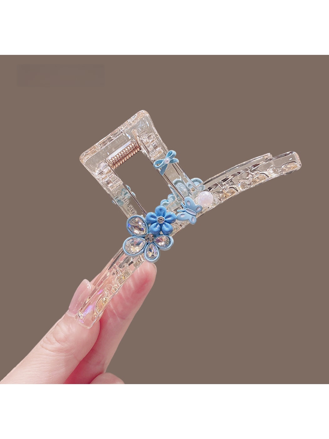 Beau - Flower Decor Transparent PVC Claw Clip