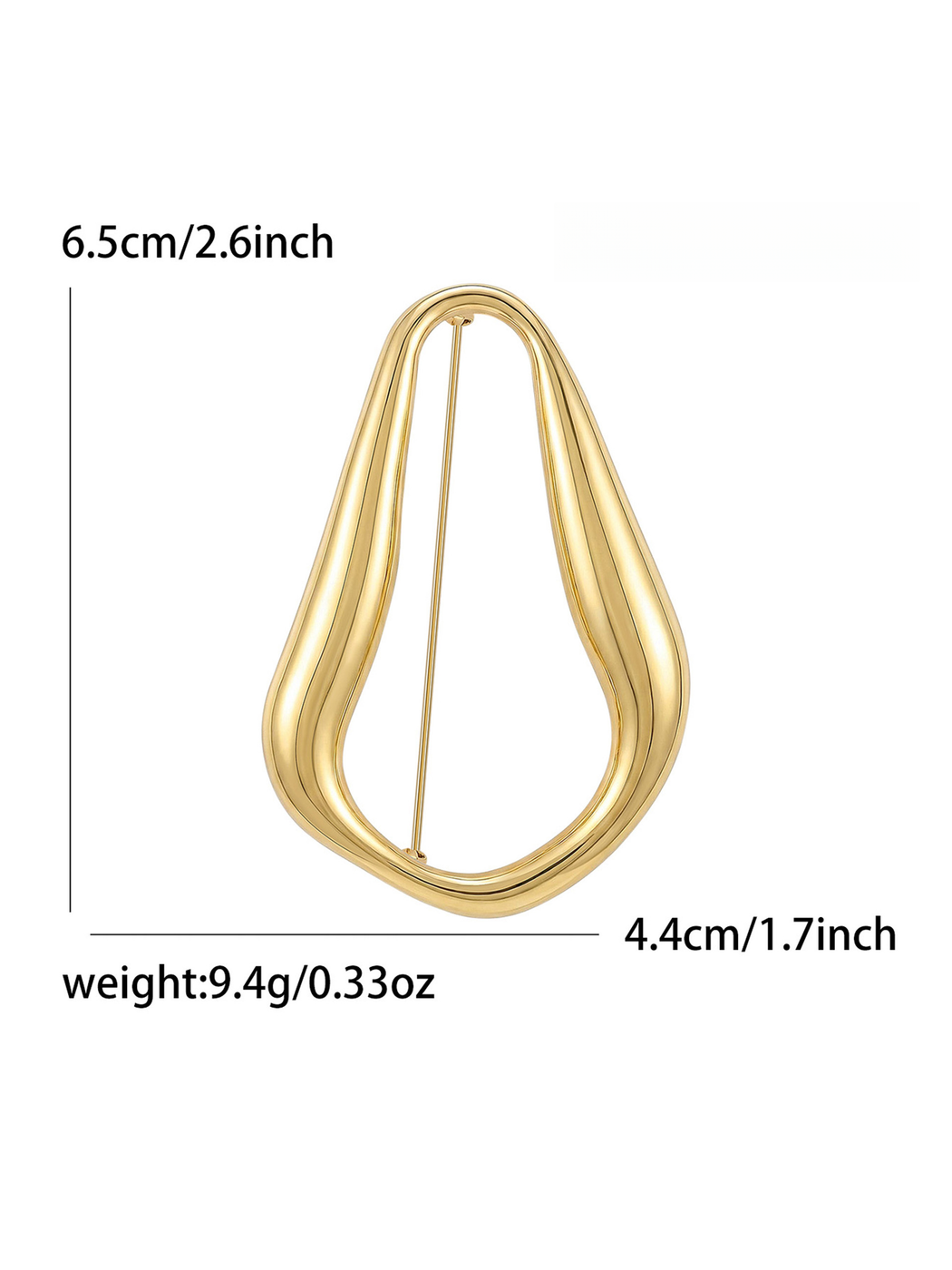 Brovia - Geometric Polished Ring Shape Brooch
