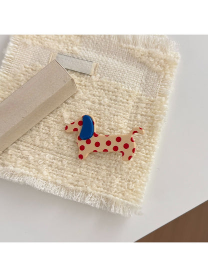 Beau - Cute Polka Dot Puppy Shaped Claw Clip