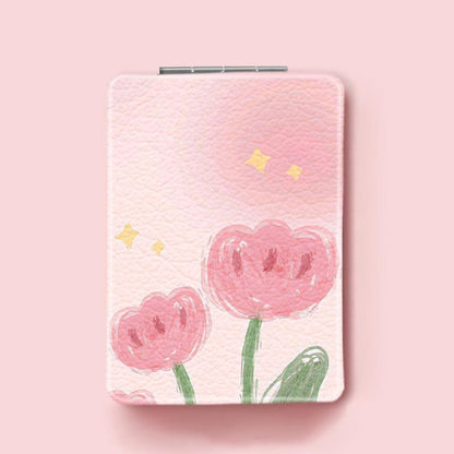 Mirroray - Strawberry Pattern Desktop Foldable Makeup Mirror
