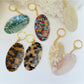 Keypus - Oval Leopard Print Comb Keychain