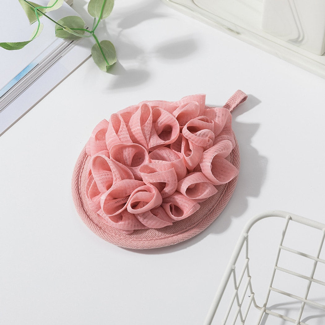 Papo - Ruffled Oval Hanging Polyester Shower Bath Pouf