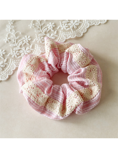 Gifty - Plaid Lace Trim High Stretch Hair Tie