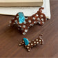 Beau - Polka Dot Dog Shape Acetate Claw Clip