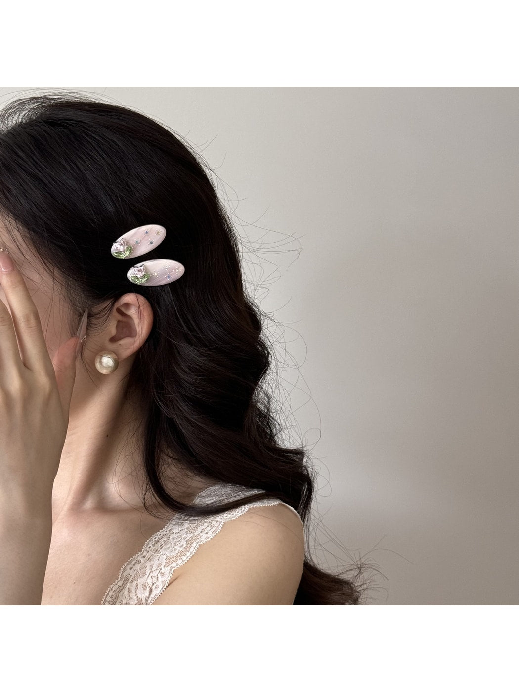 Beau - Sweet Style Oval Floral Side Hair Clip