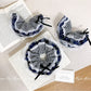 Gifty - Navy Plaid Scrunchie with Lace Trim