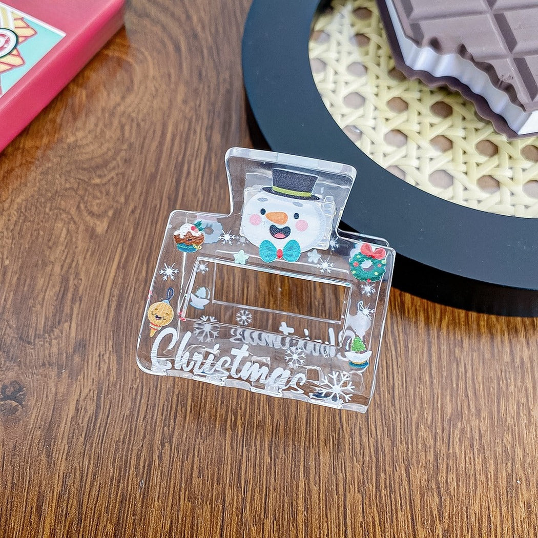 Beau - Christmas Theme Print Openwork Claw Clip