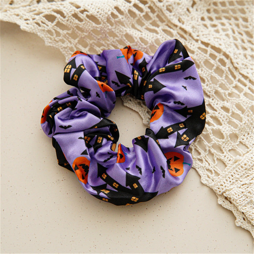 Purple Halloween glossy scrunchie