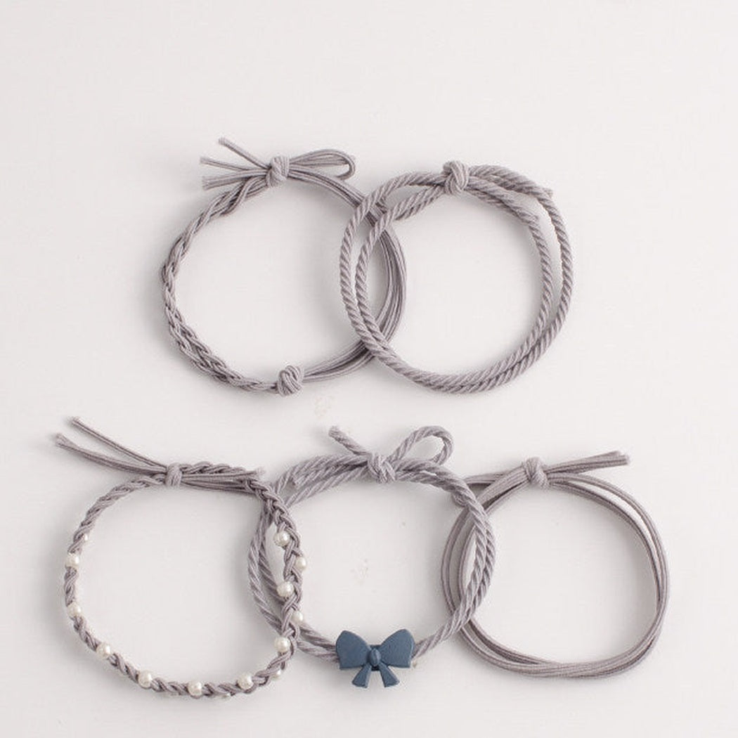 5-Piece Pearl Hair Tie Set variant image
