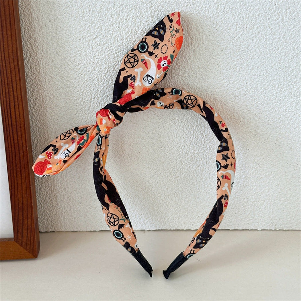 Halloween Skull Bunny Ear Headband variant image