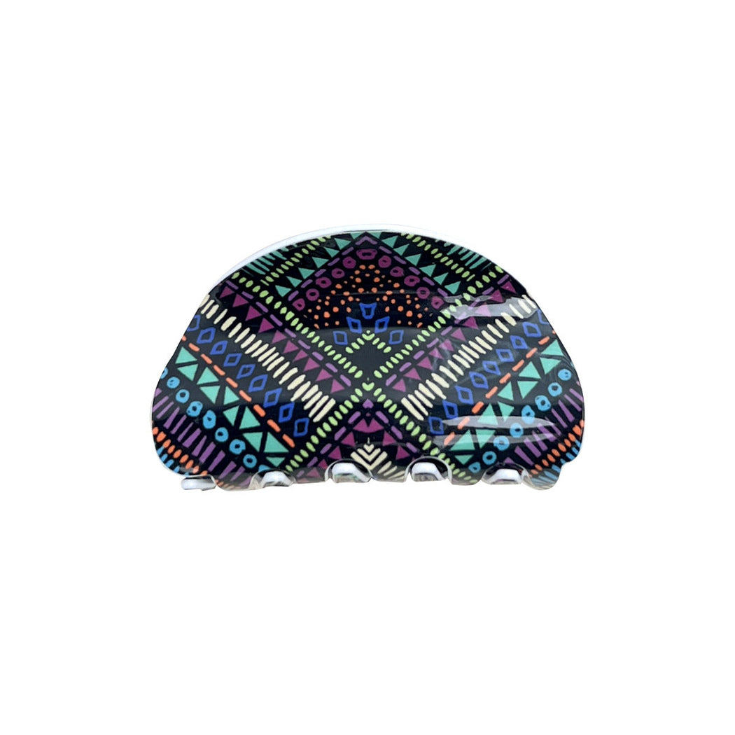 Beau - Colorful Geometric Print Hair Claw - view 3