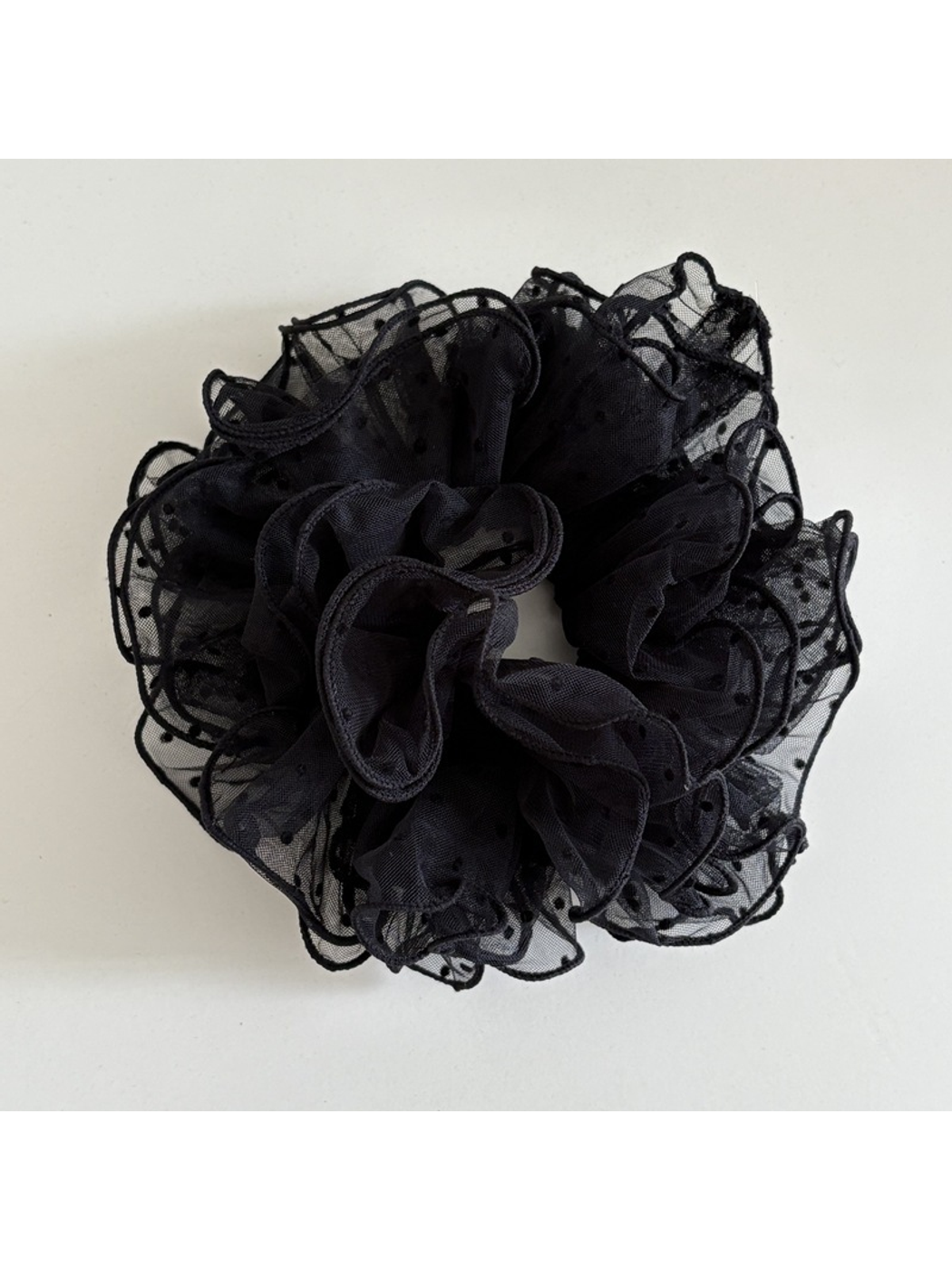 Gifty - Polka Dot Layered Mesh Hair Scrunchie