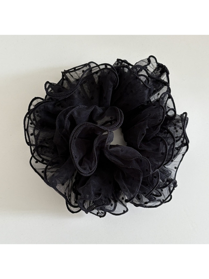 Gifty - Polka Dot Layered Mesh Hair Scrunchie