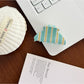 Beau - Sweet Style Striped Plastic Hair Claw Clip