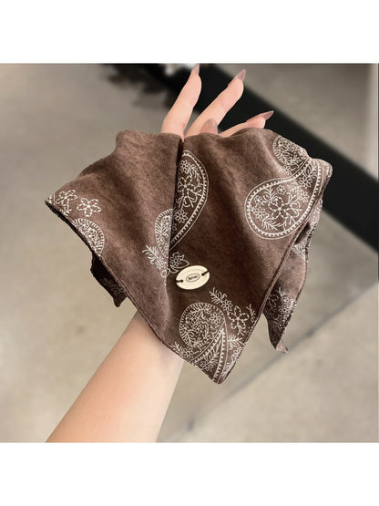 Gifty - Retro Fashionable Paisley Print Square Scrunchie
