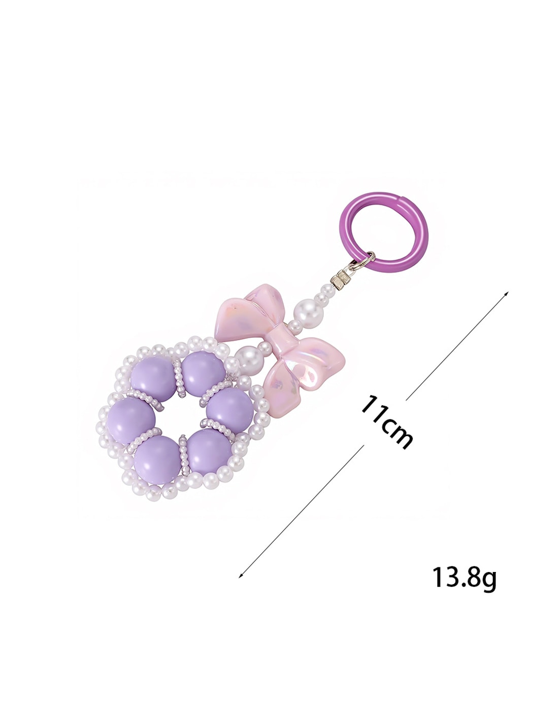 Keypus - Beaded Flower Bow Bag Charm Keychain