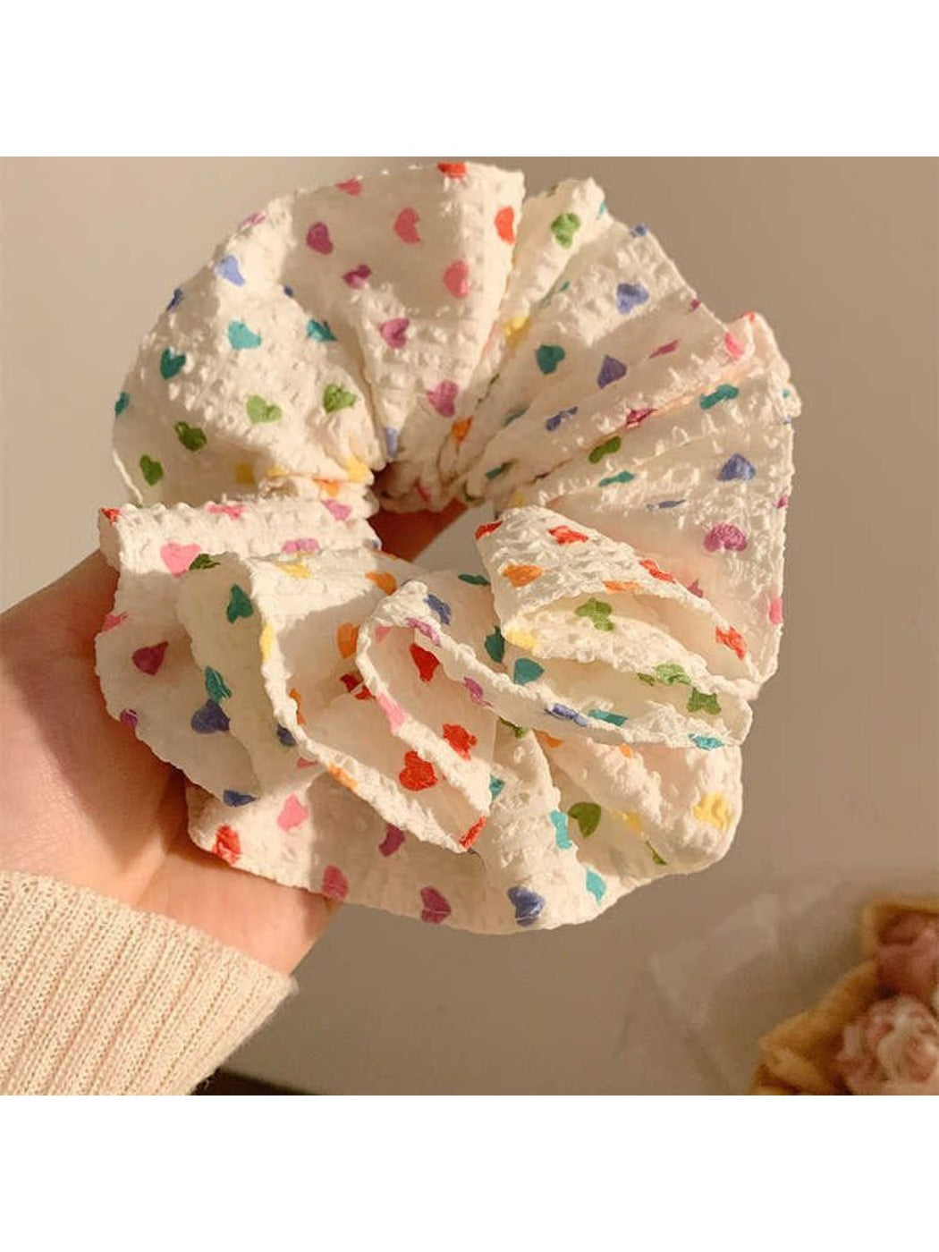 Gifty - Heart-Shaped Polka-Dotted Scrunchie