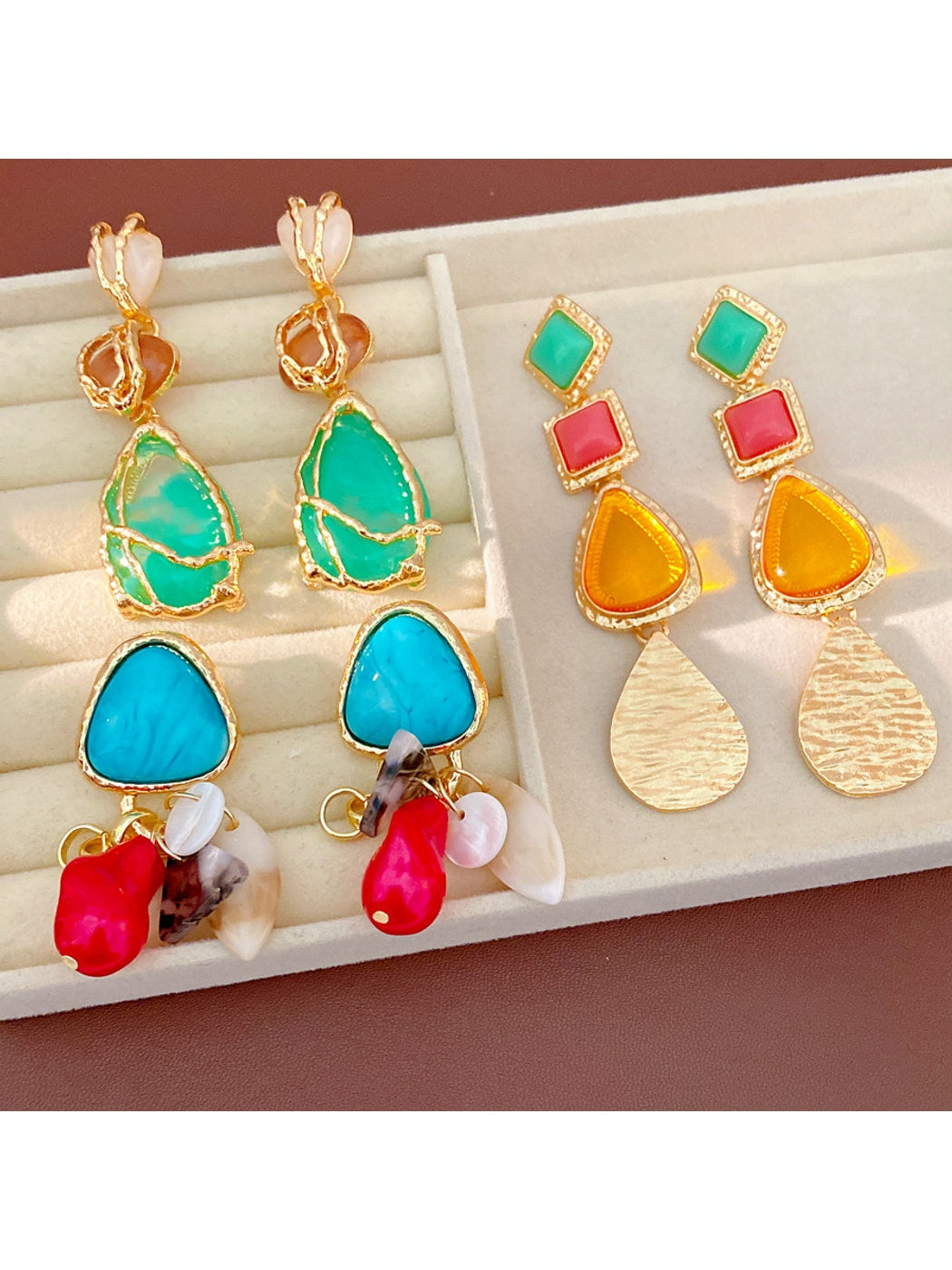 Earedge - Geometric Vintage Style Triangle Tassel Earrings